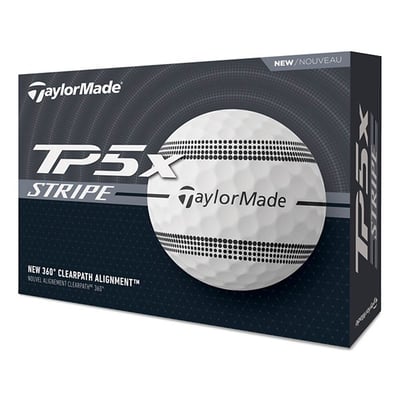 TaylorMade 2024 TP5x Stripe Golf Balls, Men's, White