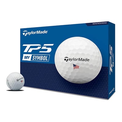 TaylorMade 2024 TP5 MySymbol USA Golf Balls, Men's, White