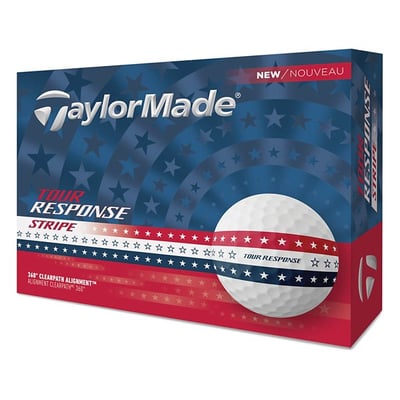 TaylorMade 2025 Tour Response Stripe USA Golf Ball Tour Preferred 12-Ball Pack Red/White/Blue