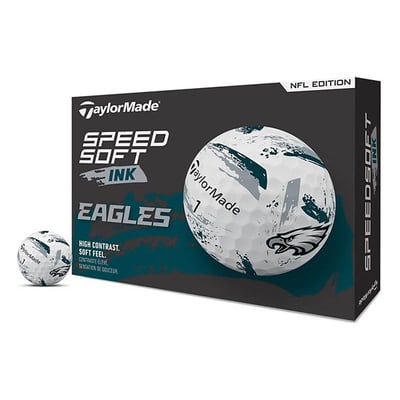 TaylorMade Speed Soft INK NFL Golf Balls #1-#4 12-Ball Pack Philadelphia Eagles White