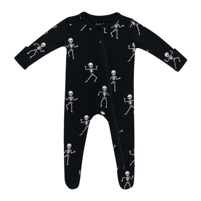 Kyte Baby Zippered Footie Pajamas Baby 0/3 mo. Skeleton