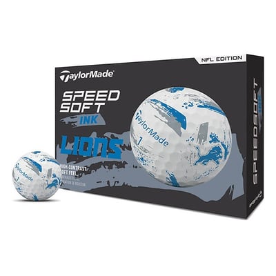 TaylorMade Speed Soft INK NFL Golf Balls #1-#4 12-Ball Pack Detroit Lions White