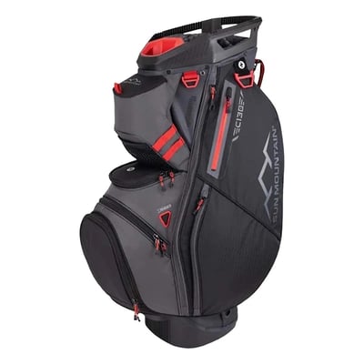 Sun Mountain 2025 C130 Cart Bag, Men's, Steel/Black/Red