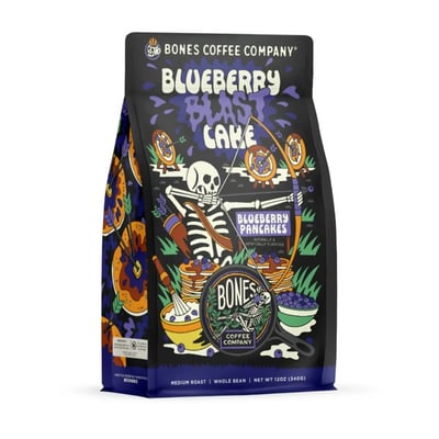 Bones Coffee Co. Blueberry Blast Cake 12 Oz Coffee
