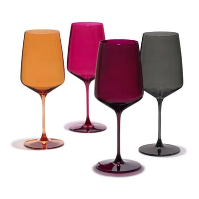 Viski Reserve Nouveau Crystal Wine Glasses in Sunset