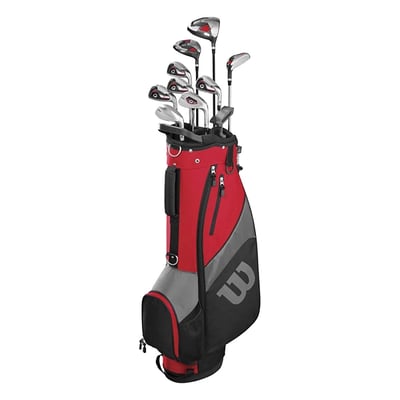Wilson Men's Profile SGI 14-Piece Complete Set, Right Hand, Black/Red