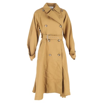 Sportmax Womens Zamia Double-Breasted Belted Trench Coat in Brown Cotton - Size 14 UK