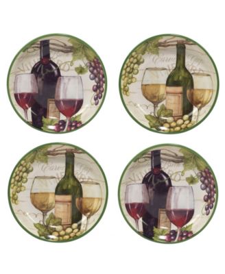 Certified International Meadow Brook Vineyard Set of 4 Soup/Pasta Bowl 9"
