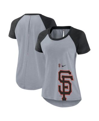Women's Nike Heather Gray San Francisco Giants Summer Breeze Raglan Fashion T-shirt - Heather Gray