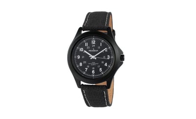 Peugeot Men's 40mm Military Dial Sport Watch with Black Canvas Strap - Black