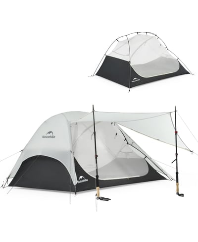 Naturehike Star River Ul 2 Person Backpacking Tent, Double Layer Waterproof Two Person Tent, Lightweight Backpacking Cycling 2 Person Tent - Grey