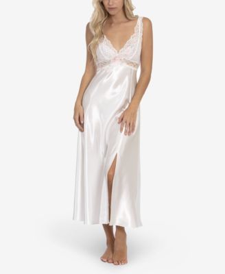 Women’s Bridal Bouquet Solid Satin Charmeuse Gown Lingerie