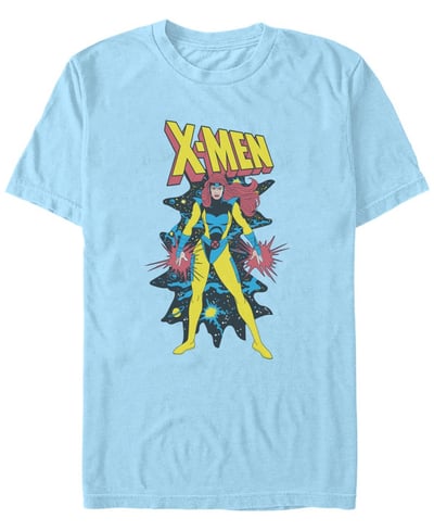 Fifth Sun Men's Jean Grey Cosmic Short Sleeve T-Shirt - Light Blue