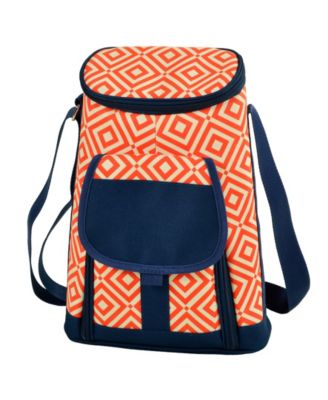 Picnic at Ascot - 2 Bottle Wine Cooler Tote with Cheese Board, Knife, Corkscrew - Orange