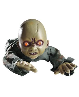 Yescom Animated Crawling Baby Zombie Scary Ghost Doll Halloween Decor Sound Sensor Flashing Eyes 2024 - Green