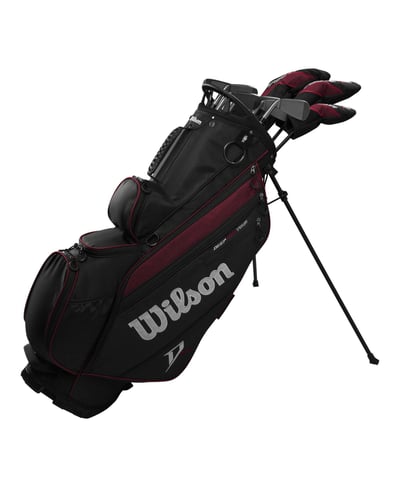 Wilson Deep Red Tour Right Hand Mens Carry Complete Golf Set - Long / Regular / Black - Black