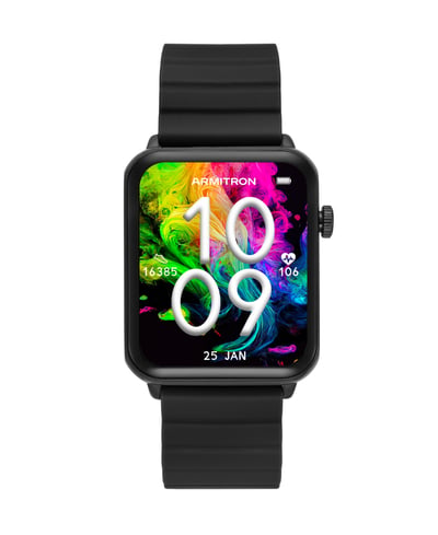 Armitron Connect Matrix Black Silicone Smartwatch, 44mm - Black