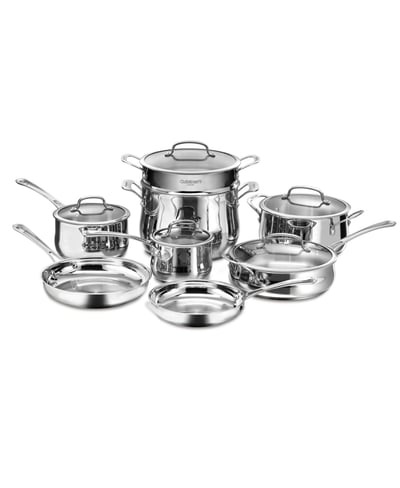 Cuisinart Contour Stainless Steel 13-Pc. Cookware Set - Stainless Steel
