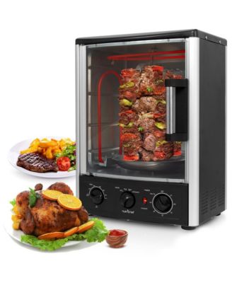 NutriChef Multi-Function Vertical Oven - Countertop Rotisserie Oven with Bake & Roast Cooking - Black