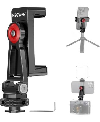 Metal Phone Tripod Mount with Cold Shoe Mounts, Freely Adjustable Joints Universal Phone Holder Compatible with iPhone 15 Pro Max Samsung Galaxy Google Pixel Canon Nikon Sony Camera Cage, PA001