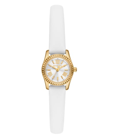 Michael Kors Women's Lexington White Leather Watch, 19mm - White