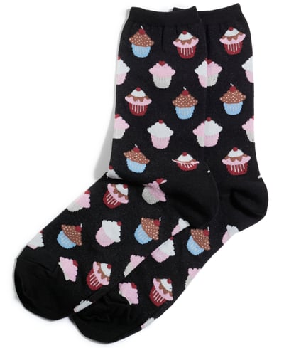 Hot Sox Women's Cupcake Fashion Crew Socks - Cupcakes