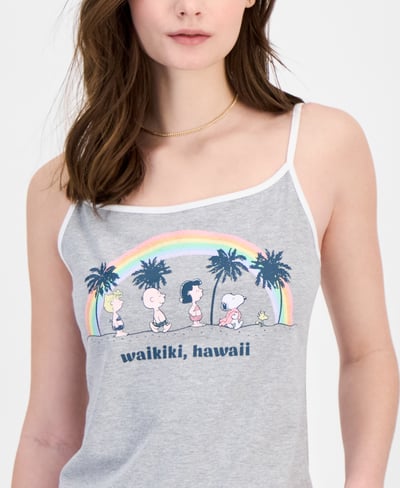 Grayson Threads, The Label Juniors' Peanuts Hawaii Graphic Tank Top - Gray - Explore this product in more detail!