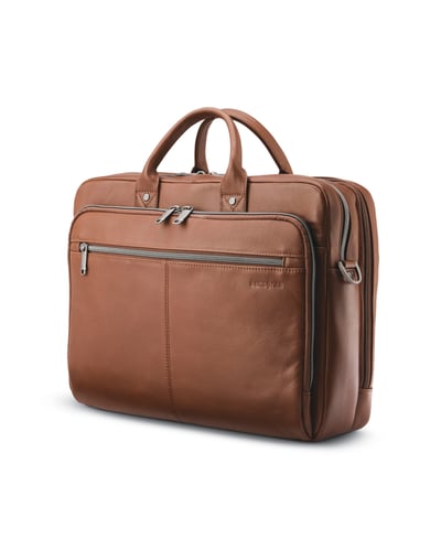 Samsonite Classic Leather Toploader - Cognac