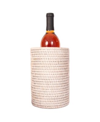 Artifacts Trading Company Artifacts Rattan Stainless Steel Wine Chiller - White wash
