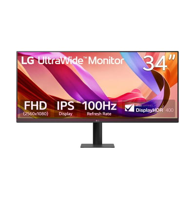 Lg 34" UltraWide Ips Wfhd 100Hz Computer Monitor - Black