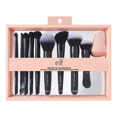 e.l.f. 10-Piece Makeup Brush Set for Flawless Application