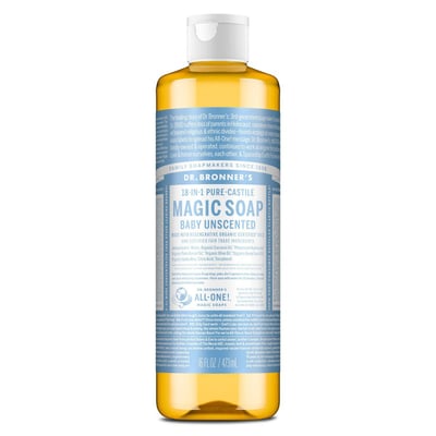 Dr. Bronner's Baby Unscented Pure Castile Liquid Soap 16 oz