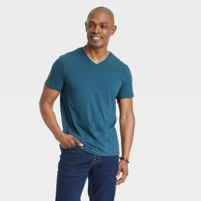 Men's Every Wear Short Sleeve V-Neck T-Shirt - Goodfellow & Co™ Thunderbolt Blue L