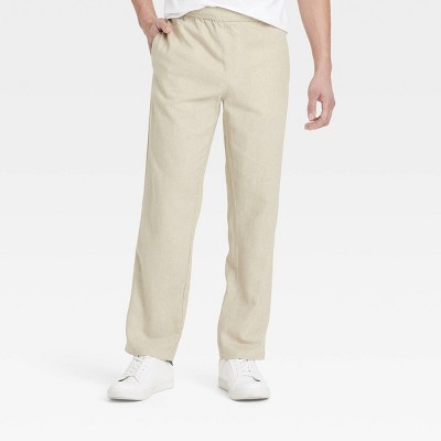 Men's Linen Blend Pull-On Pants - Goodfellow & Co™ Cream S
