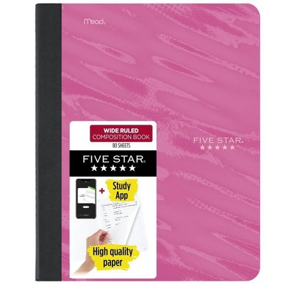 Five Star Active Comp Book Pink Wide Ruled 80ct
