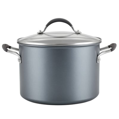 Circulon A1 Series with ScratchDefense Technology 8qt Nonstick Induction Wide Stockpot with Lid Graphite: Large Cooking Pot, Dishwasher-Safe