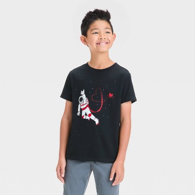Boys' Short Sleeve Valentine's Day Graphic T-Shirt - Cat & Jack™ Black M