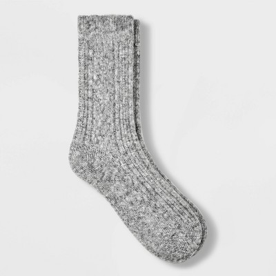 Women's Cozy Sweater Cable Crew Boot Socks - Universal Thread™ Heather Gray 4-10