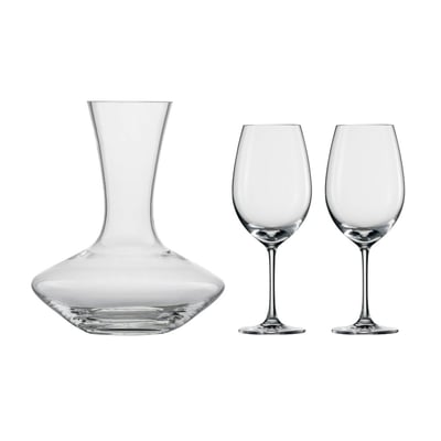 Schott Zwiesel 3pc Wine Lovers Decanter and Glass Serving Set: Dishwasher-Safe Glassware for Wine Enthusiasts