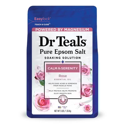 Dr Teal's Epsom Salt Soak with Rose Oil & Milk Protein - 3 lbs