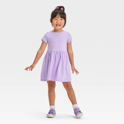 Toddler Girls' Short Sleeve Dress - Cat & Jack™ Lavender 12M