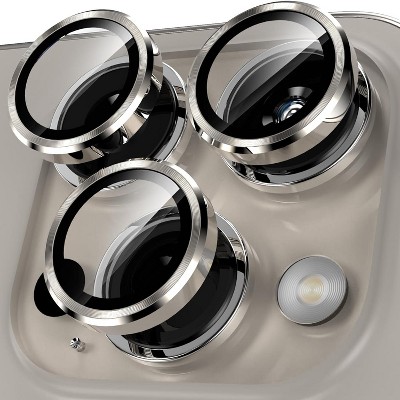 Entronix Camera Lens Protector Compatible with iPhone 15 Pro/15 Pro Max - Luxury Metal