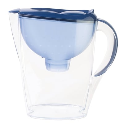 Water Filtration Pitcher Navy 7 cup Capacity - up&up™: BPA-Free, Dishwasher-Safe, Brita Compatible, Filters Mercury & Chlorine