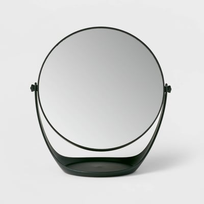 Black Plastic Vanity Mirror - Stylish Room Essentials