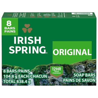 Irish Spring Original Clean Bar Soap - 8 Pack, 3.7oz Each