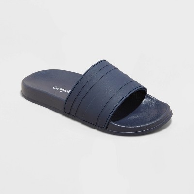 Kids' Nikko Sport Slide Sandals - Cat & Jack™ Navy Blue M: Slip-On, Contoured Footbed, Open Toe, Indoor/Outdoor Use