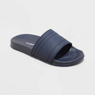 Kids' Nikko Sport Slide Sandals - Cat & Jack™ Navy Blue M: Slip-On, Contoured Footbed, Open Toe, Indoor/Outdoor Use