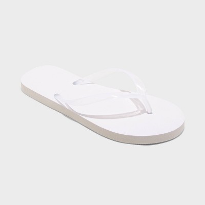 Women's Sydney Flip Flop Sandals - Shade & Shore™ White 6: Shower Shoes, Slip On, Open Toe