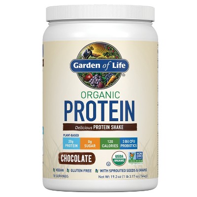 Garden of Life Organic Vegan Protein Plant Based Powder - Chocolate - 19.2oz