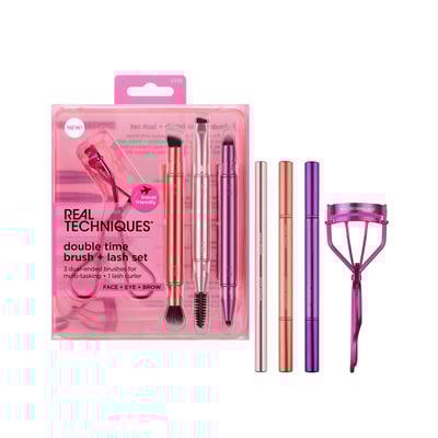 Real Techniques Double Time Brush and Lash Set - 4 Pieces